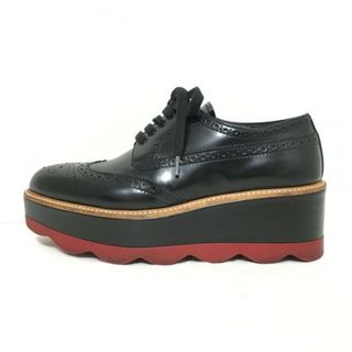 プラダ(PRADA)のPRADA(プラダ) シューズ 36 レディース - 黒 ウィングチップ/プラットフォーム レザー(その他)