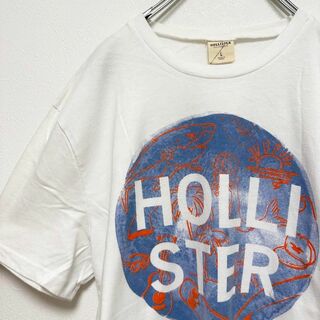 Hollister - HOLLISTER メンズ　BIGプリント　半袖　tシャツ　白　Lサイズ