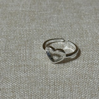 アクセサリー　ハート　リング　指輪　レディース　シルバー　調節可能　11号(リング(指輪))