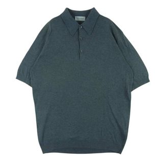 ジョンスメドレー(JOHN SMEDLEY)のJOHN SMEDLEY ジョンスメドレー シーアイランド コットン ニット 半袖 ポロ シャツ グレー系 M【美品】【中古】(ポロシャツ)