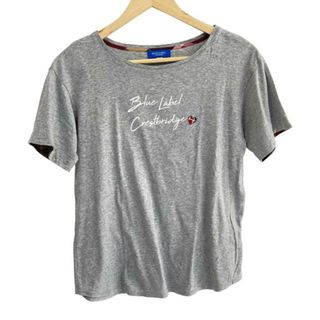 ブルーレーベルクレストブリッジ(BLUE LABEL CRESTBRIDGE)のBLUE LABEL CRESTBRIDGE(ブルーレーベルクレストブリッジ) 半袖Tシャツ サイズ38 M レディース美品  - グレー×白×マルチ クルーネック/ハート(Tシャツ(半袖/袖なし))