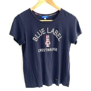 ブルーレーベルクレストブリッジ(BLUE LABEL CRESTBRIDGE)のBLUE LABEL CRESTBRIDGE(ブルーレーベルクレストブリッジ) 半袖Tシャツ サイズ38 M レディース - ダークネイビー×白×マルチ クルーネック/うさぎ/チェック柄/R@BBRICKコラボ(Tシャツ(半袖/袖なし))