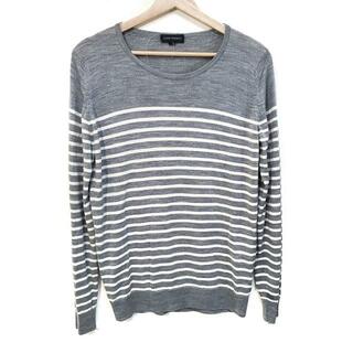 ジョンスメドレー(JOHN SMEDLEY)のJOHN SMEDLEY(ジョンスメドレー) 長袖セーター サイズS レディース美品  - グレー×アイボリー クルーネック/ボーダー(ニット/セーター)