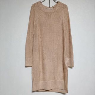 アイエルバイサオリコマツ(il by saori komatsu)のil by Saori Komatsu ニットチュニック 38 定価59000円 絹 シルク ワンピース ピンク レディース アイエルバイサオリコマツ【中古】4-0519M∞(ロングワンピース/マキシワンピース)