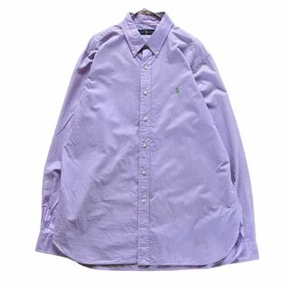 ラルフローレン(Ralph Lauren)のラルフローレン BD長袖シャツ 紫白チェック ポニー刺繍 US古着 y87(シャツ)