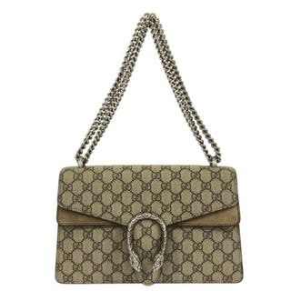 グッチ(Gucci)のGUCCI(グッチ) ショルダーバッグ ディオニュソス,GGスプリーム 400249 グレーベージュ×ダークグレー チェーンショルダー PVC(塩化ビニール)×スエード(ショルダーバッグ)