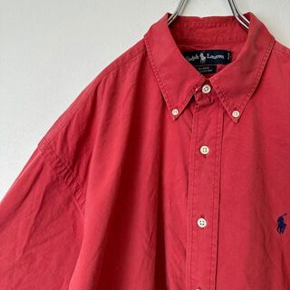 ポロラルフローレン(POLO RALPH LAUREN)のポロ　ラルフローレン　ワンポイント刺繍　メンズ　BLAKE 半袖　シャツ　XL.(シャツ)