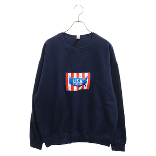 ワコマリア(WACKO MARIA)のWACKO MARIA ワコマリア CREW NECK SWEAT SHIRT TYPE1 USA RECORDS 刺繍 クルーネック スウェット トレーナー ネイビー(スウェット)