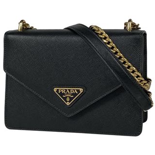 プラダ(PRADA)のプラダ ロゴプレート チェーン ショルダーバッグ レディース 【中古】(ショルダーバッグ)