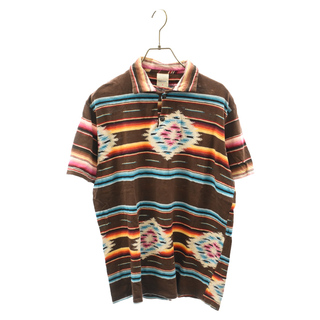 キャピタル(KAPITAL)のKAPITAL キャピタル ネイティブ総柄 ウッドボタン 半袖ポロシャツ ブラウン(ポロシャツ)