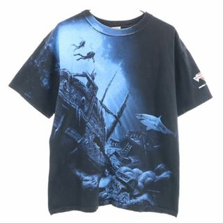 アンビル プリント 半袖 Tシャツ L 黒 anvil バミューダトライアングル メンズ(Tシャツ/カットソー(半袖/袖なし))