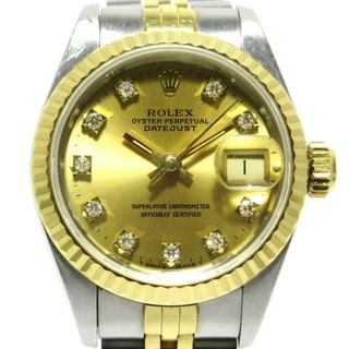 ロレックス(ROLEX)のROLEX(ロレックス) 腕時計 デイトジャスト 69173G レディース SS×K18YG/10P旧型ダイヤ/20コマ ゴールド(腕時計)