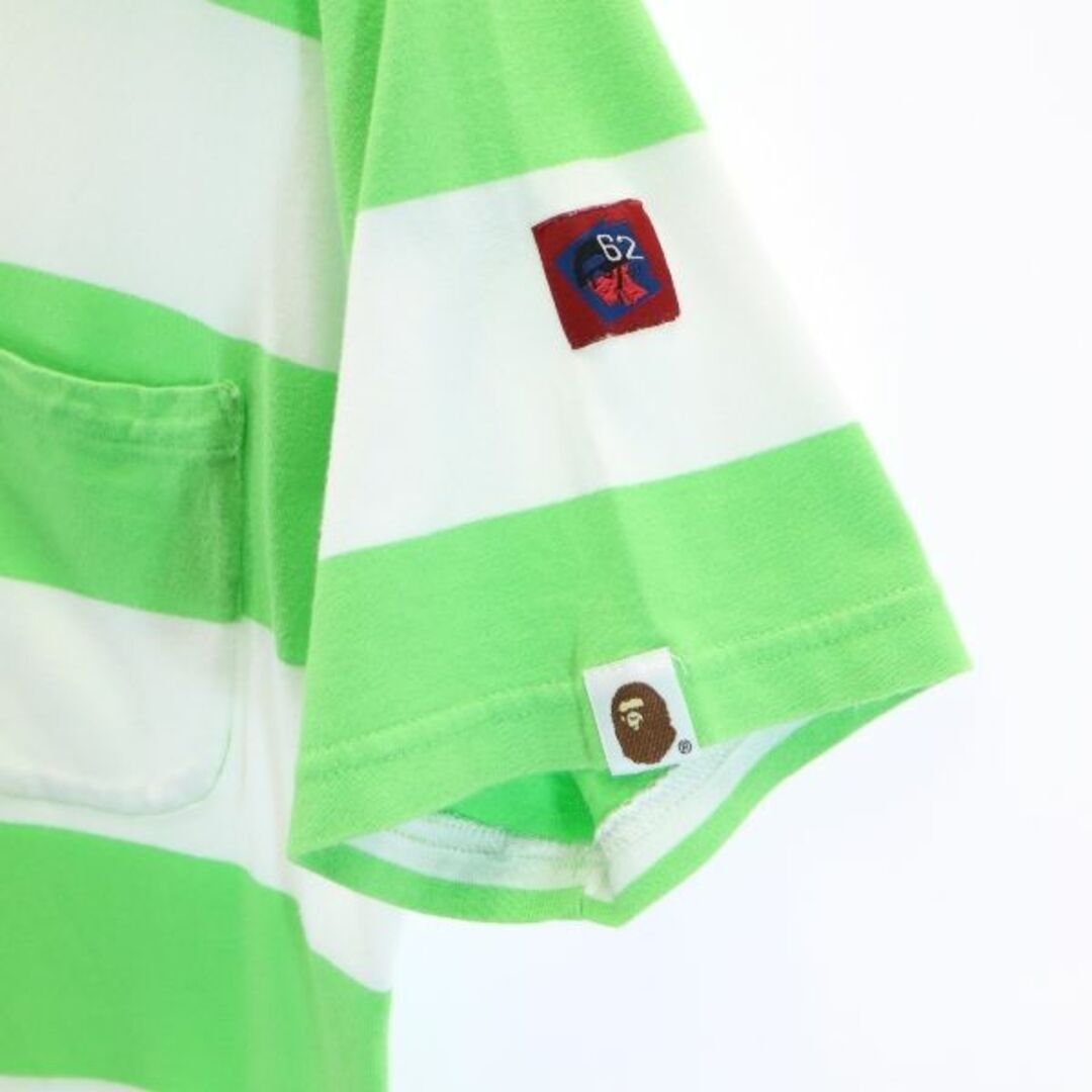A BATHING APE - アベイシングエイプ 日本製 ボーダー 半袖 T A BATHING APE - アベイシングエイプ 日本製 ボーダー 半袖 T
