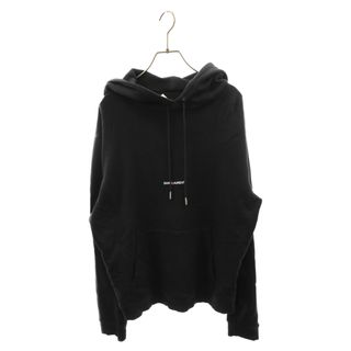 サンローラン(Saint Laurent)のSAINT LAURENT PARIS サンローランパリ 19AW PARIS SIGNATURE LOGO PULLOVER HOODIE パリス シグネイチャー ロゴプリントプルオーバーパーカー ブラック 464581 YB2PG(パーカー)