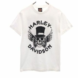 ハーレーダビッドソン(Harley Davidson)のハーレーダビッドソン 両面プリント 半袖 クルーネック Tシャツ S 白 HARLEY DAVIDSON メンズ(Tシャツ/カットソー(半袖/袖なし))