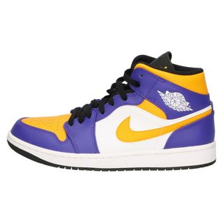 ナイキ(NIKE)のNIKE ナイキ AIR JORDAN 1 MID LAKERS ジョーダン1 レイカーズ ミッドカットスニーカー パープル/イエロー/ホワイト US9/27.0cm DQ8426-517(スニーカー)