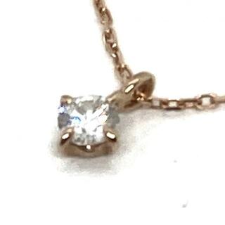 ete - ete(エテ) ネックレス美品  - K18PG×ダイヤモンド 0.06ct/1Pダイヤ
