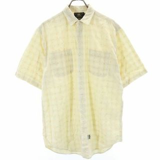 ダブルアールエル(RRL)のRRL 90s 赤3星 初期タグ 総柄 半袖 シャツ M ベージュ系 ダブルアールエル RALPH LAUREN メンズ(シャツ)