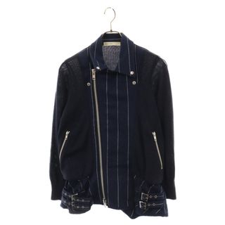 サカイラック(sacai luck)のsacai luck サカイ ラック ニット切替 ストライプカーデライダース ジャケット ネイビー15SSLU878 レディース(その他)