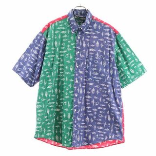 ノーティカ(NAUTICA)のノーティカ 90s クレイジーパターン 半袖 ボタンダウンシャツ L NAUTICA メンズ(シャツ)