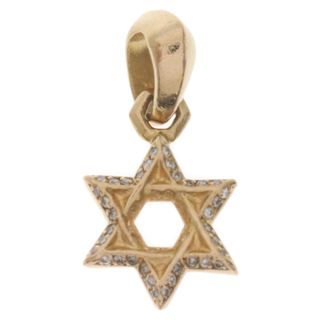 クロムハーツ(Chrome Hearts)のCHROME HEARTS クロムハーツ 22K STAR OF DAVID P/DMND スターオブダビデチャーム PAVEダイヤ ゴールドネックレストップ ゴールド 【海外レシートコピー付き】(ネックレス)