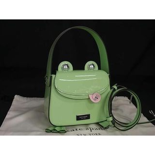 kate spade new york - ■新品■未使用■ kate spade ケイトスペード パテントレザー フロッグ カエル 2WAY ハンドバッグ ショルダー ライトグリーン系 AZ2338 