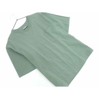 ユナイテッドアローズ(UNITED ARROWS)のgreen label relaxing グリーンレーベルリラクシング ユナイテッドアローズ ポケット Tシャツ sizeL/カーキ ■◆ メンズ(Tシャツ/カットソー(七分/長袖))