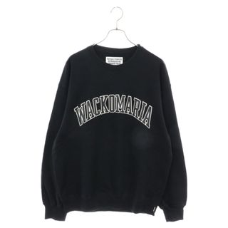 ワコマリア(WACKO MARIA)のWACKO MARIA ワコマリア MIDDLE WEIGHT CREW NECK SWEAT SHIRT ロゴプリントデザインクルーネックスウェットトレーナー ブラック 24SS-WMC-SS1(スウェット)