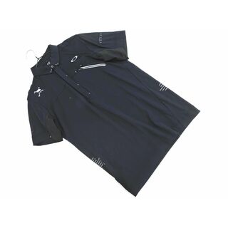 新品 Oakley オークリー ゴルフ SKULL REAR MESSAGE SHIRTS ポロシャツ sizeM/黒 ■◆ メンズ