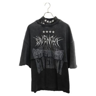 ジバンシィ(GIVENCHY)のGIVENCHY ジバンシィ 22AW オーバーラップエフェクト刺繍レイヤードTシャツ ブラック/グレー BM71FE3Y8T(Tシャツ/カットソー(半袖/袖なし))