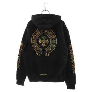 クロムハーツ(Chrome Hearts)のCHROME HEARTS クロムハーツ SWTSHRT PLVR バック迷彩ホースシュープリントパーカー ブラック M(パーカー)