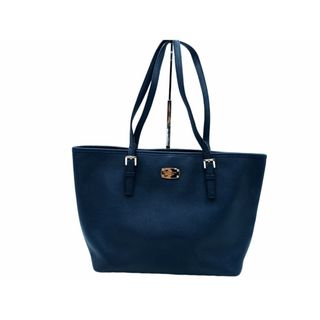 Michael Kors - MICHAEL KORS マイケルコース レザー ロゴプレート トート バッグ 濃紺 ■■ レディース