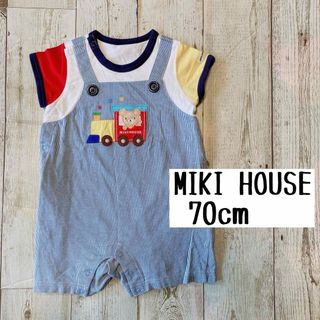 ミキハウス(mikihouse)のミキハウス 半袖 ロンパース ショートオール カバーオール 子供服　70(ロンパース)