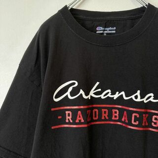 Champion - champion チャンピオン　RAZORBACKS メンズ　半袖　tシャツ　黒