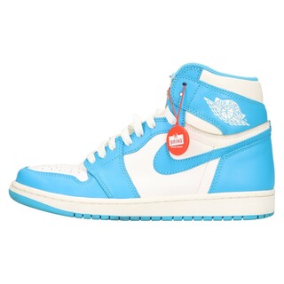 ナイキ(NIKE)のNIKE ナイキ AIR JORDAN1 RETRO HIGH UNC エアジョーダン1 ノースカロライナ ハイカットスニーカー ブルー/ホワイト US9/27cm 555088-117(スニーカー)