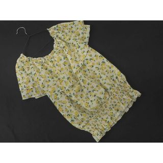 ローリーズファーム(LOWRYS FARM)のLOWRYS FARM ローリーズファーム 花柄 ギャザー ブラウス シャツ sizeM/アイボリー ■◆ レディース(シャツ/ブラウス(半袖/袖なし))