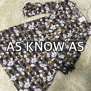 AS KNOW AS - タグ付き未使用品★ AS KNOW AS 花柄 ワンピース　チュニック