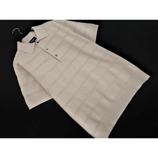 メンズビギ(MEN'S BIGI)のMEN'S BIGI メンズビギ 透かし編み ニット ポロシャツ size02/グレージュ ■◆ メンズ(ポロシャツ)