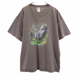 デルタマグナムウエイト 半袖 Tシャツ XL グレー系 DELTA MAGNUM WEIGHT アニマルT ゴリラ メンズ(Tシャツ/カットソー(半袖/袖なし))