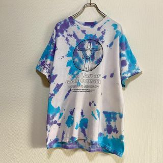 デルタ(DELTA)のアメリカ古着　教会　タイダイ　半袖　Ｔシャツ　プリント　カラフル　I354(Tシャツ/カットソー(半袖/袖なし))