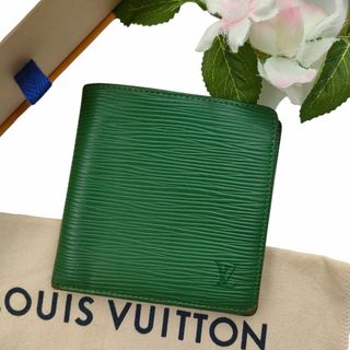 ルイヴィトン(LOUIS VUITTON)のルイヴィトン エピ 二つ折り財布 コンパクト グリーン ロゴ 小銭入れ(折り財布)