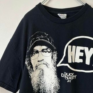 ビンテージ　プリント　古着　DUCK DYNASTY メンズ　半袖tシャツ　黒(Tシャツ/カットソー(半袖/袖なし))