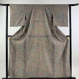 小紋 身丈156.5cm 裄丈62cm 化繊 秀品 【中古】(着物)