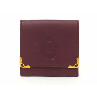 カルティエ(Cartier)の【新着】カルティエ レザー ボルドー マストライン コインケース  【池袋店】 【中古】(折り財布)