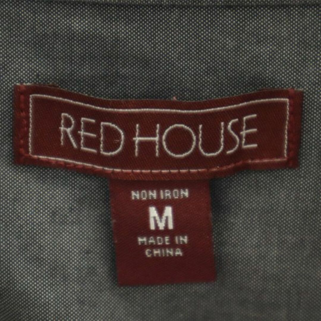 レッドハウス ワッペン 半袖 ボタンダウンシャツ M グレー RED レッドハウス ワッペン 半袖 ボタンダウンシャツ M グレー RED