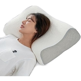 まくら　頸椎サポート枕　ホワイト　低反発　高さ調節　横向き寝　首肩フィット(枕)