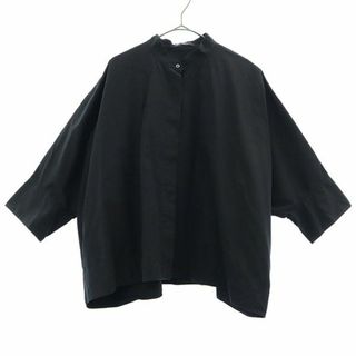 ユニクロ プラスジェイ 7分袖 シャツ S ブラック UNIQLO +J レディース(シャツ/ブラウス(長袖/七分))