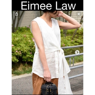 【早い者勝ち】 Eimee Law リネンレイヤードノースリブラウス