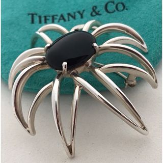 ティファニー(Tiffany & Co.)のTiffany ファイヤーワークス コンビ オニキス ブローチ美品(ブローチ/コサージュ)