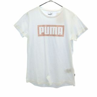 プーマ(PUMA)の未使用 プーマ ワンポイントプリント 半袖 Tシャツ L ホワイト PUMA クルーネック レディース(Tシャツ(半袖/袖なし))